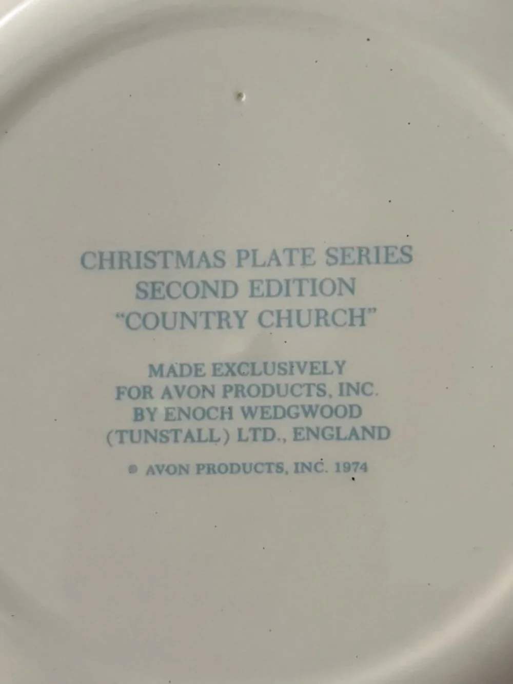 Vintage 1974 Avon Christmas Plate 